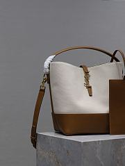 YSL Le 37 Bucket Bag Beige Brown 26x20x12cm - 3