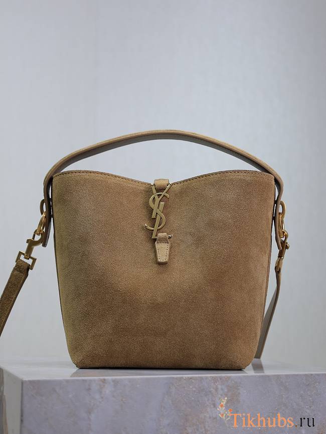 YSL Le 37 Small Suede Beige 20x17x13cm - 1