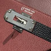 Hermes Mini Kelly Bag Tricolor Wine Black Silver 19cm - 4