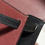 Hermes Mini Kelly Bag Tricolor Wine Black Silver 19cm - 5