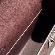 Hermes Mini Kelly Bag Tricolor Wine Black Silver 19cm - 2