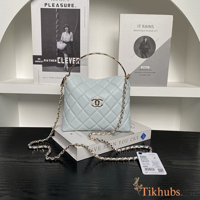 Chanel 25s Coco Crush Bag Light Blue Caviar 18.5x14.5x7cm - 1