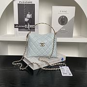 Chanel 25s Coco Crush Bag Light Blue Caviar 18.5x14.5x7cm - 1