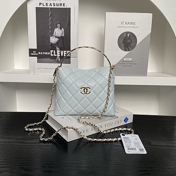 Chanel 25s Coco Crush Bag Light Blue Caviar 18.5x14.5x7cm