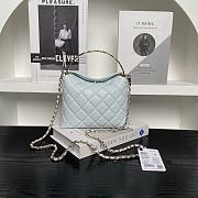 Chanel 25s Coco Crush Bag Light Blue Caviar 18.5x14.5x7cm - 4