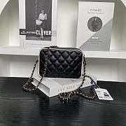 Chanel Bag Black White Lambskin 19.5x12.5x3.5cm - 3