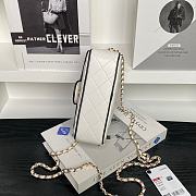 Chanel Bag White Black Lambskin 19.5x12.5x3.5cm - 5