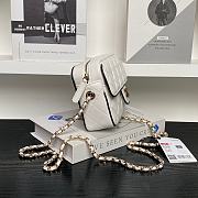 Chanel Bag White Black Lambskin 19.5x12.5x3.5cm - 2
