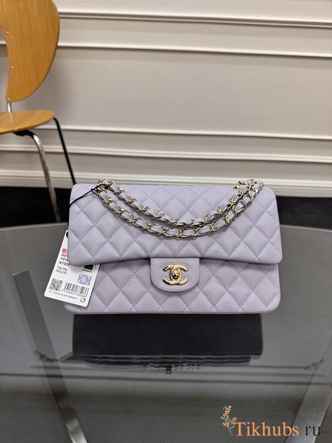 Chanel Flap Bag Light Purple Caviar Gold 25cm - 1