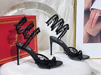 Rene Caovilla Chandelier Sandal Black Heel 10cm