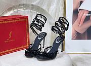 Rene Caovilla Chandelier Sandal Black Heel 10cm - 5