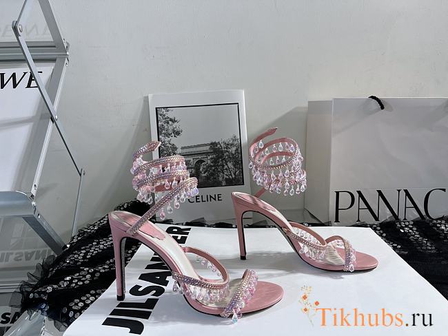 Rene Caovilla Chandelier Sandal Pink Heel 10cm - 1