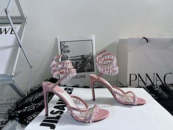 Rene Caovilla Chandelier Sandal Pink Heel 10cm
