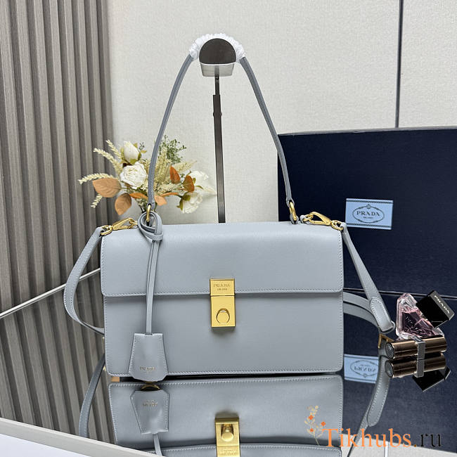 Prada Soft Sound Medium Shoulder Bag Blue 28x16x10cm - 1