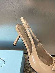 Prada Brushed Leather Slingback Pumps Beige 7.5cm - 2