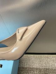 Prada Brushed Leather Slingback Pumps Beige 7.5cm - 3