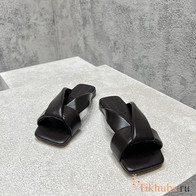 Bottega Veneta Black Slides - 1