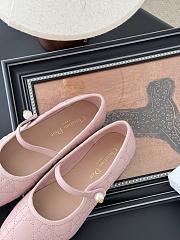Dior Leather Pearl Ballerina Flats Pink - 4