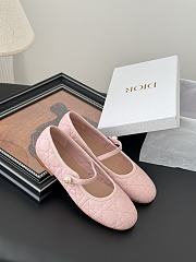 Dior Leather Pearl Ballerina Flats Pink - 3