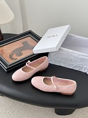Dior Leather Pearl Ballerina Flats Pink - 2
