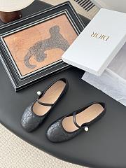 Dior Leather Pearl Ballerina Flats Black - 1