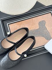 Dior Leather Pearl Ballerina Flats Black - 5