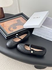 Dior Leather Pearl Ballerina Flats Black - 4