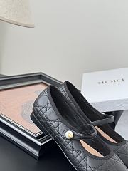 Dior Leather Pearl Ballerina Flats Black - 3