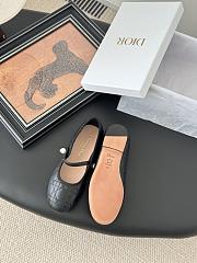 Dior Leather Pearl Ballerina Flats Black - 2