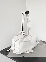 Balenciaga Carrie Small Bowling Bag White Calfskin 30.9x11.9x11.9cm - 5