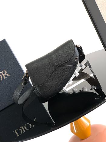 Dior Mini Saddle Bag Black Icons Calfskin 19.5x15x5.5cm