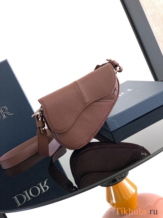 Dior Mini Saddle Bag Brown Icons Calfskin 19.5x15x5.5cm - 1