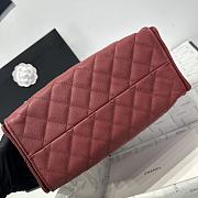 Chanel 25 Small Handbag Red Wine Calfskin Gold 30x26x14cm - 3