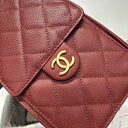 Chanel 25 Small Handbag Red Wine Calfskin Gold 30x26x14cm - 2