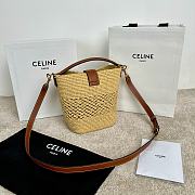 Celine Small Louise Bucket Raffia Calfskin 16x19x12cm - 4