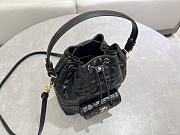 Dior Small Caro Bucket Bag Black Lambskin 20x24x9cm - 3