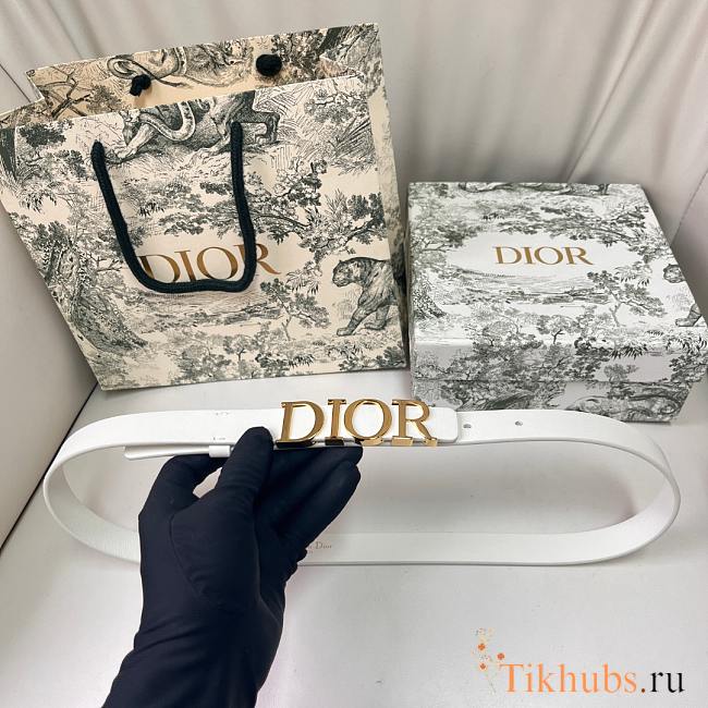 Dior D-Dream Belt Latte Smooth Calfskin 2cm - 1