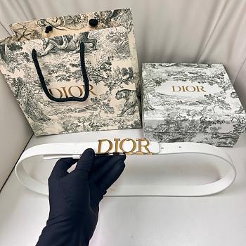 Dior D-Dream Belt Latte Smooth Calfskin 2cm