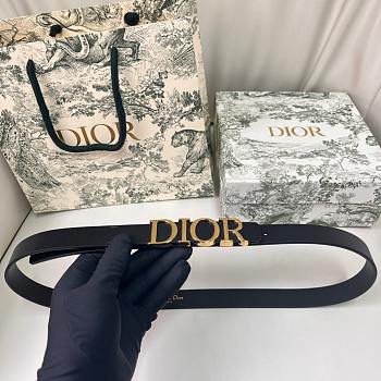 Dior D-Dream Belt Black Smooth Calfskin 2cm