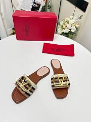 Valentino Vlogo Slides Brown Crochet - 3