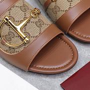 Gucci Slide Sandal with Horsebit Brown - 2