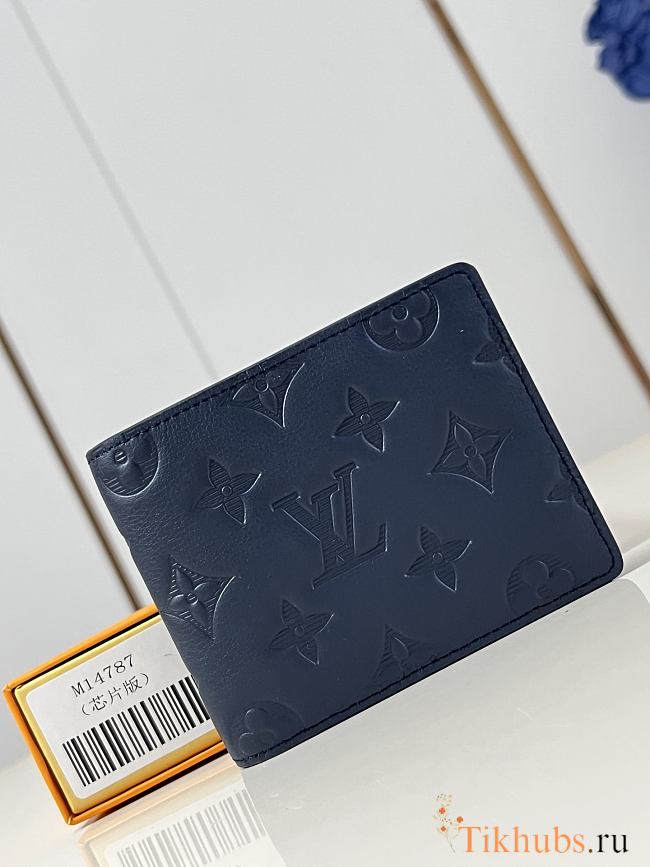 Louis Vuitton LV Wallet Multiple G65 Navy Blue 11.5x9x1.5cm - 1