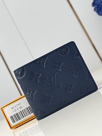 Louis Vuitton LV Wallet Multiple G65 Navy Blue 11.5x9x1.5cm