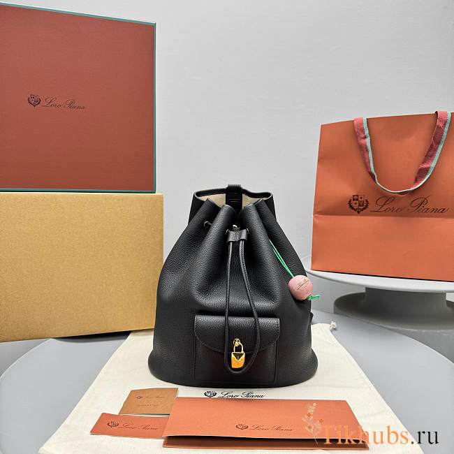 Loro Piana Extra Drawstring Backpack L27 Black 25x27x14cm - 1