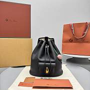 Loro Piana Extra Drawstring Backpack L27 Black 25x27x14cm - 1