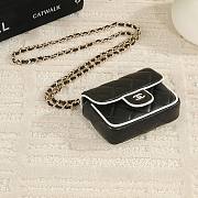 Chanel Clutch With Chain Lambskin Black & White 11.5x8.5x4cm - 4