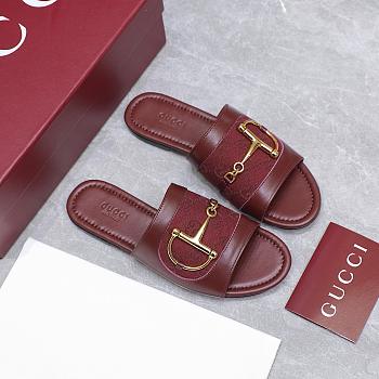 Gucci Slide Sandal with Horsebit Red