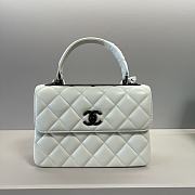 Chanel Trendy Top Handle White Black Lambskin Bag 25cm - 1