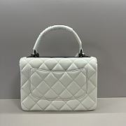 Chanel Trendy Top Handle White Black Lambskin Bag 25cm - 6