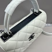 Chanel Trendy Top Handle White Black Lambskin Bag 25cm - 5